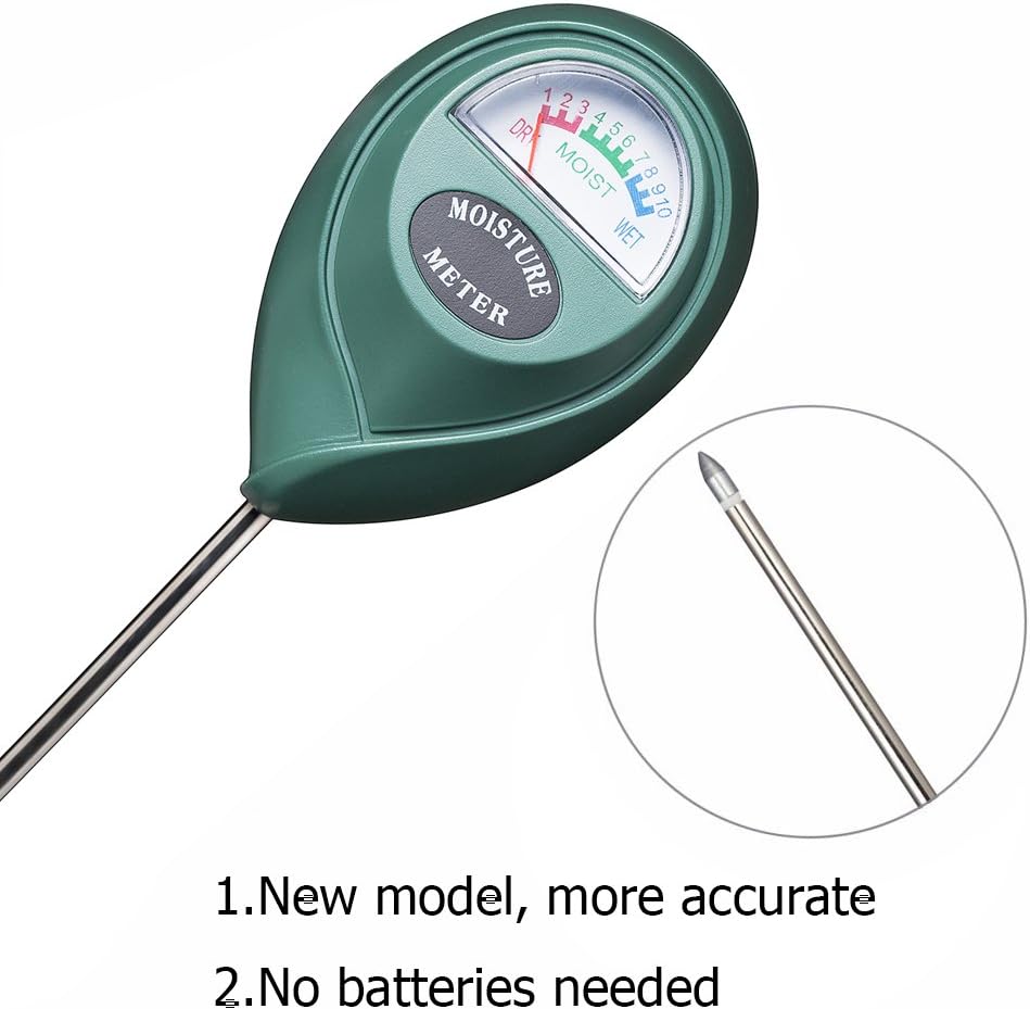 Soil Moisture Meter, Plant Water Monitor, Hygrometer Sensor for Gardening, Farming, Indoor and Outdoor Plants, No Batteries Required