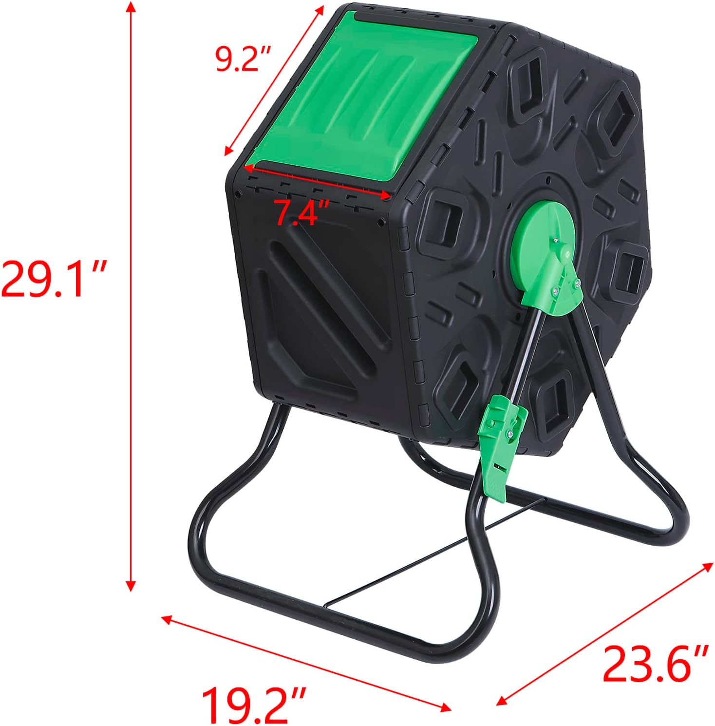 Outdoor Composting Bin, 18.5 Gallon Single Chamber Small Tumbling Composter,Steel Frame Heavy Duty Barrel for Kitchen Garden Yard