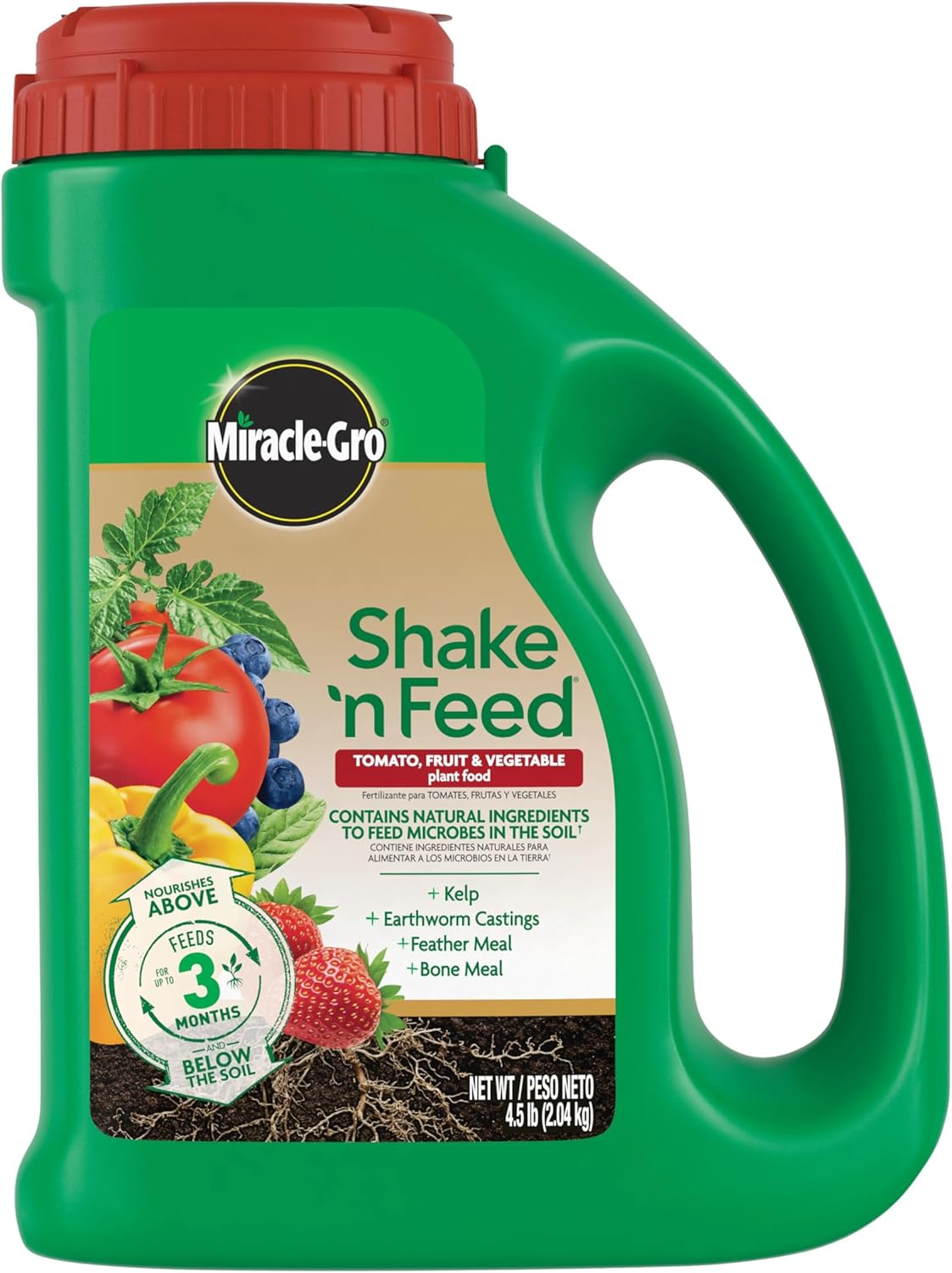 Shake 'N Feed Tomato, Fruit and Vegetable Plant Food, for In-Ground and Container Plants, Feeds up to 3 Months, 1 Lb.