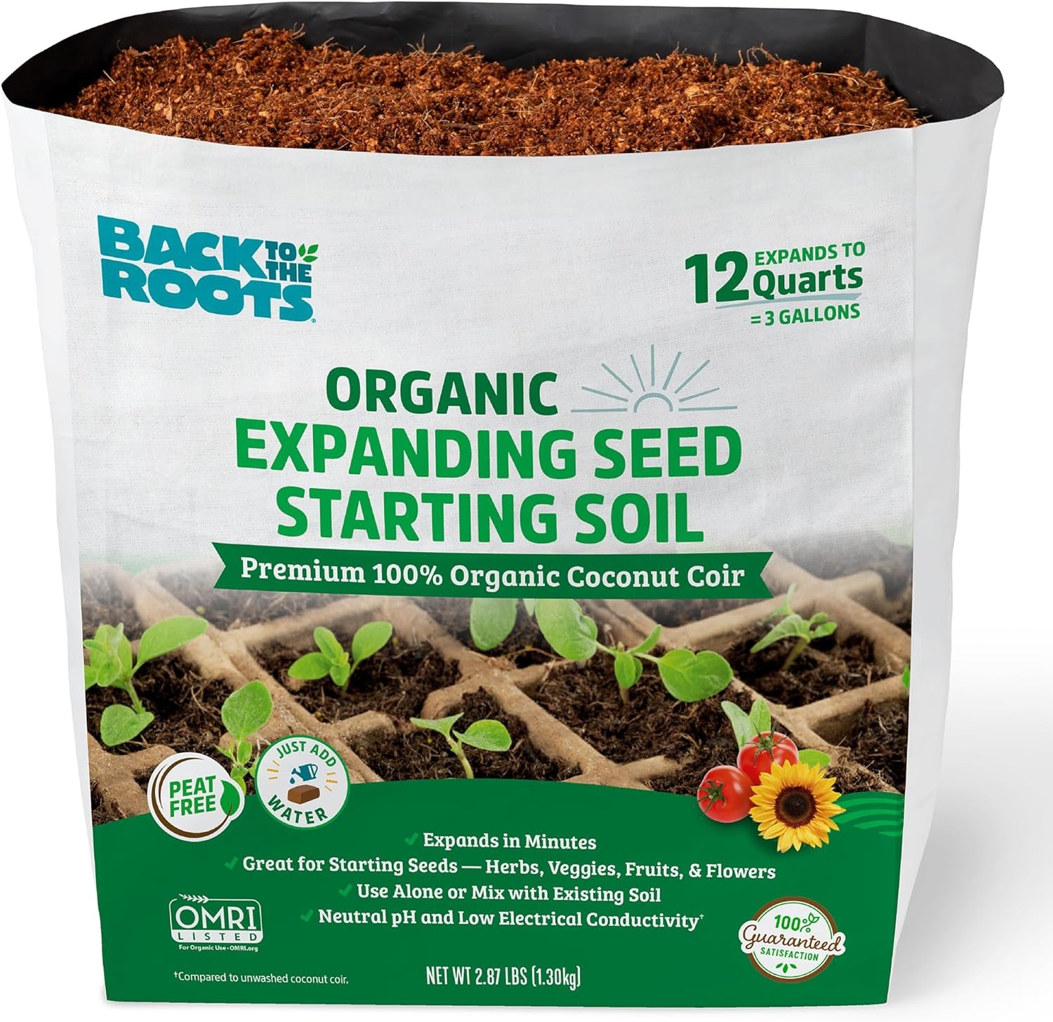 Organic Coir, 51 Quart Expanding Soil, Great for Seeds and Potting