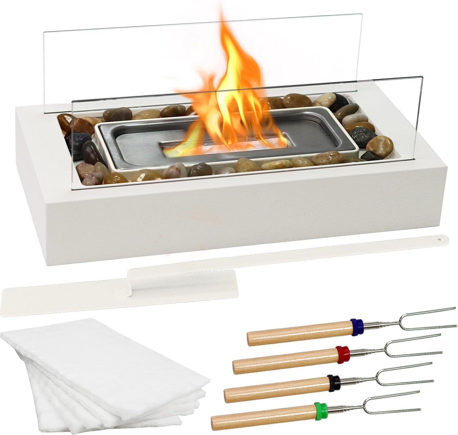 Table Top Firepit for Indoor & Outdoor, Tabletop Fire Pit with Smores Maker Kit, Indoor Fire Pit & Portable Fire Pit Bowl, Gift for Birthday, Wedding & Parties, Perfect for Home Decor, Patio & Balcony