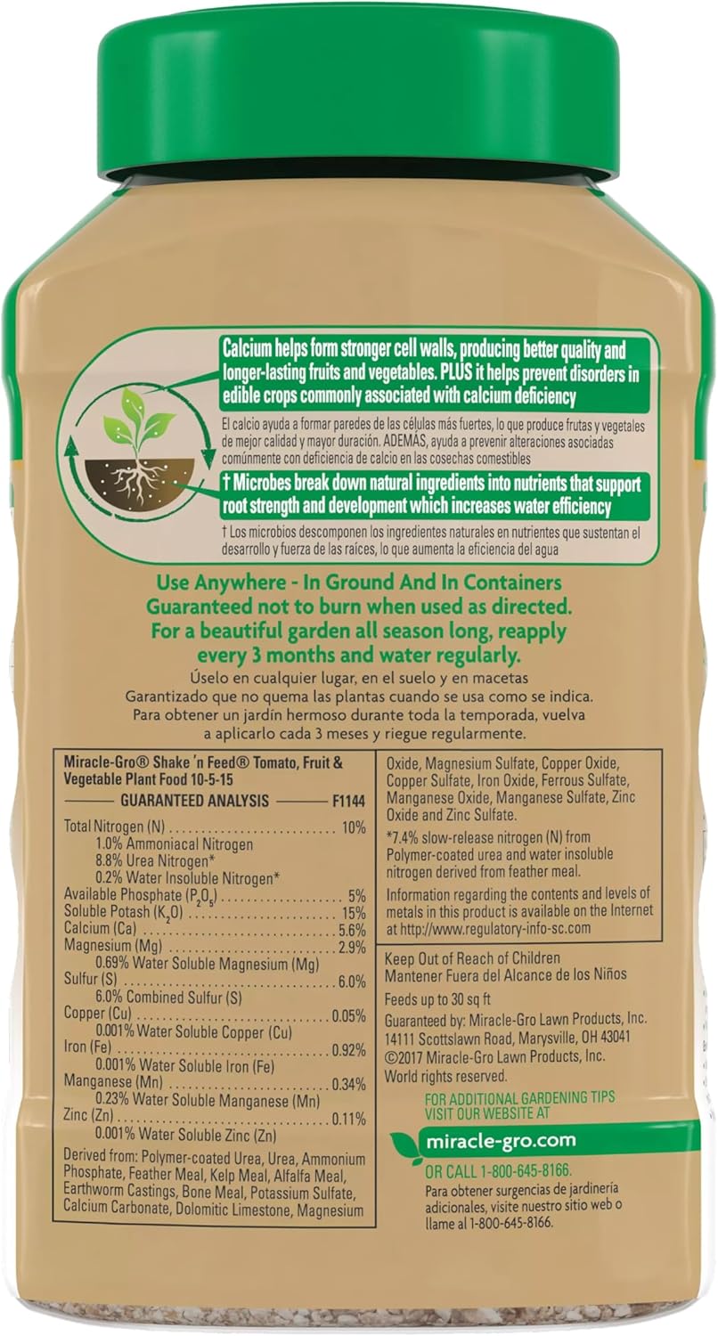 Shake 'N Feed Tomato, Fruit and Vegetable Plant Food, for In-Ground and Container Plants, Feeds up to 3 Months, 1 Lb.