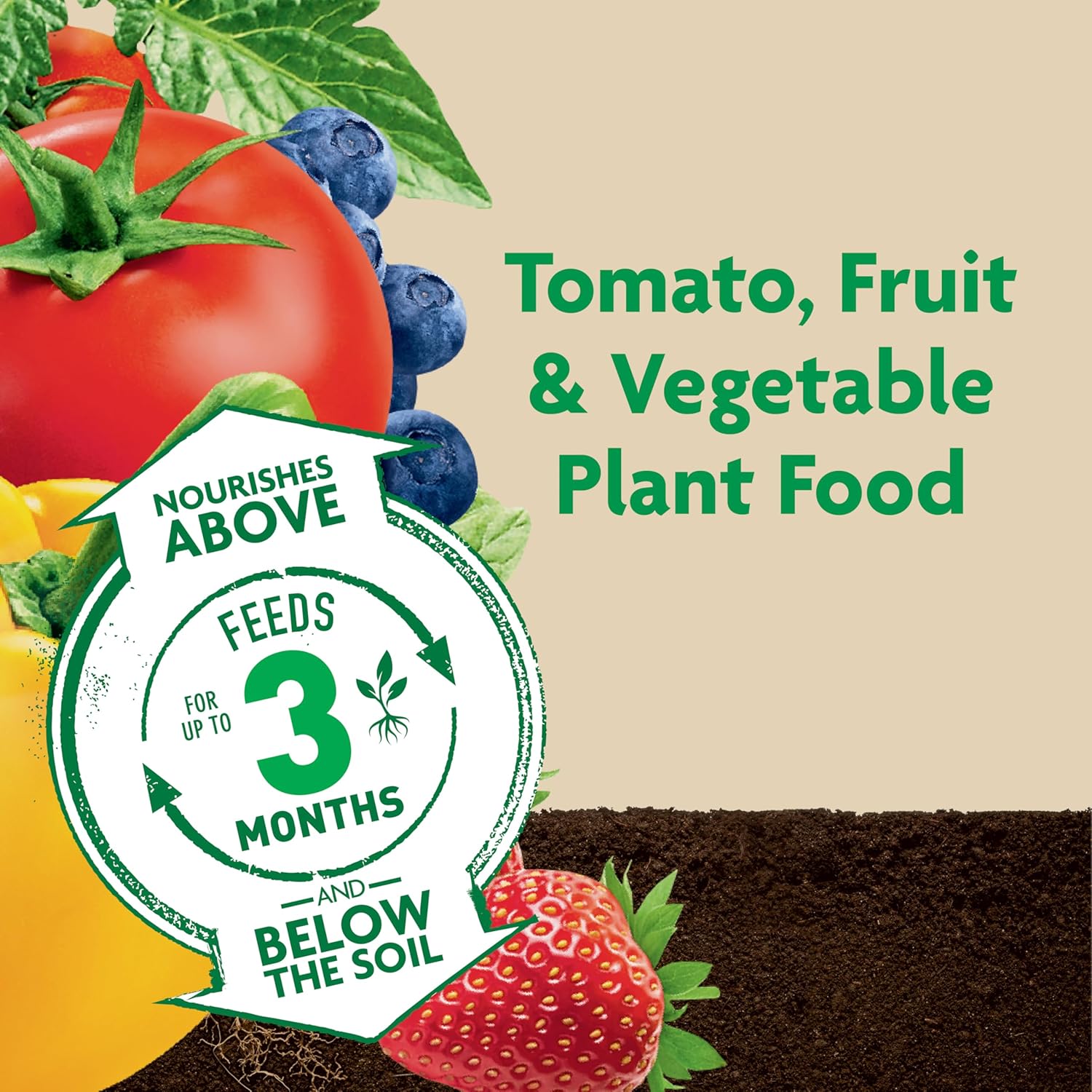 Shake 'N Feed Tomato, Fruit and Vegetable Plant Food, for In-Ground and Container Plants, Feeds up to 3 Months, 1 Lb.